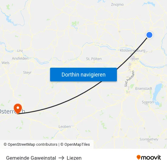 Gemeinde Gaweinstal to Liezen map