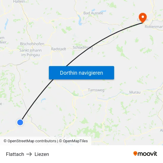 Flattach to Liezen map