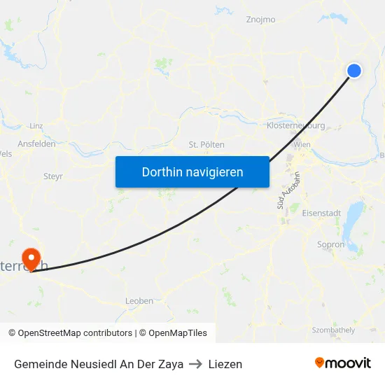 Gemeinde Neusiedl An Der Zaya to Liezen map
