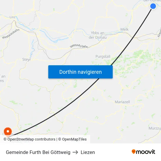 Gemeinde Furth Bei Göttweig to Liezen map