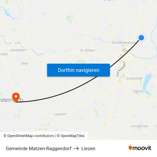 Gemeinde Matzen-Raggendorf to Liezen map