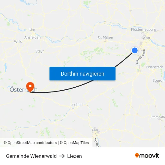 Gemeinde Wienerwald to Liezen map