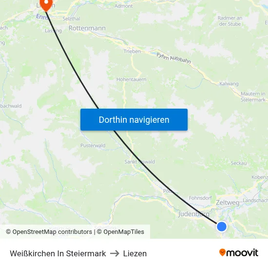 Weißkirchen In Steiermark to Liezen map