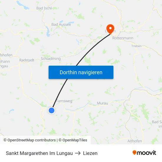 Sankt Margarethen Im Lungau to Liezen map