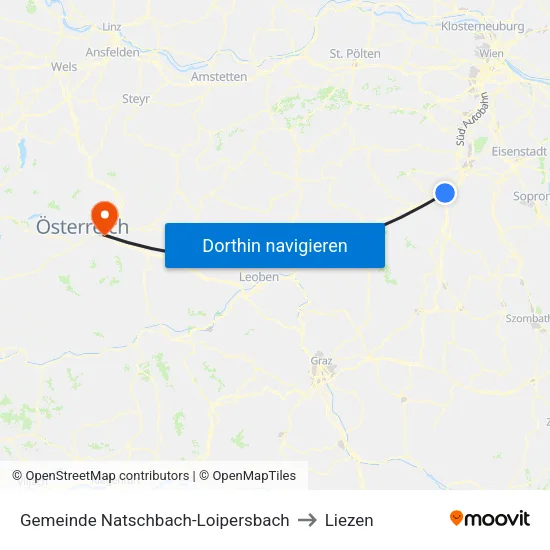 Gemeinde Natschbach-Loipersbach to Liezen map