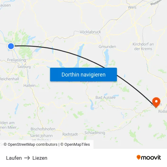 Laufen to Liezen map