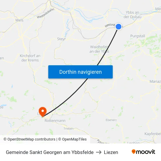 Gemeinde Sankt Georgen am Ybbsfelde to Liezen map