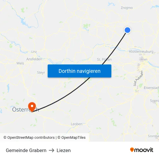 Gemeinde Grabern to Liezen map
