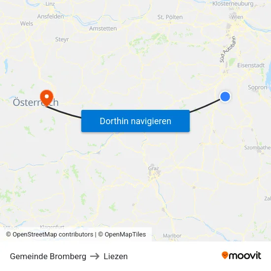 Gemeinde Bromberg to Liezen map