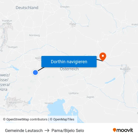 Gemeinde Leutasch to Pama/Bijelo Selo map