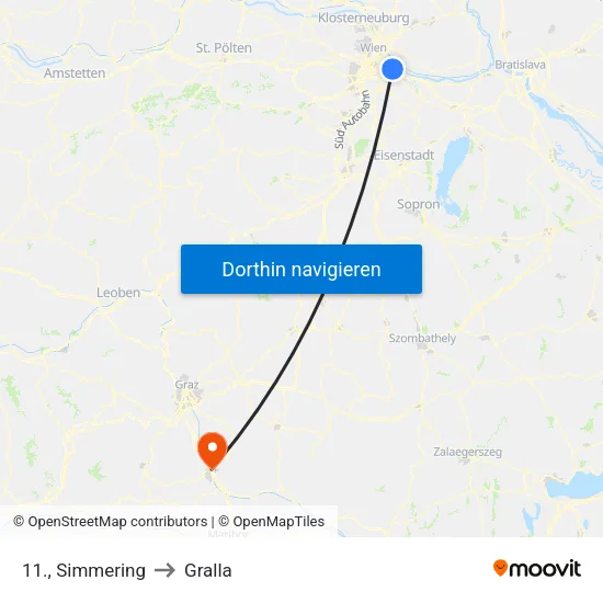 11., Simmering to Gralla map