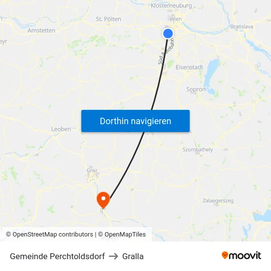 Gemeinde Perchtoldsdorf to Gralla map