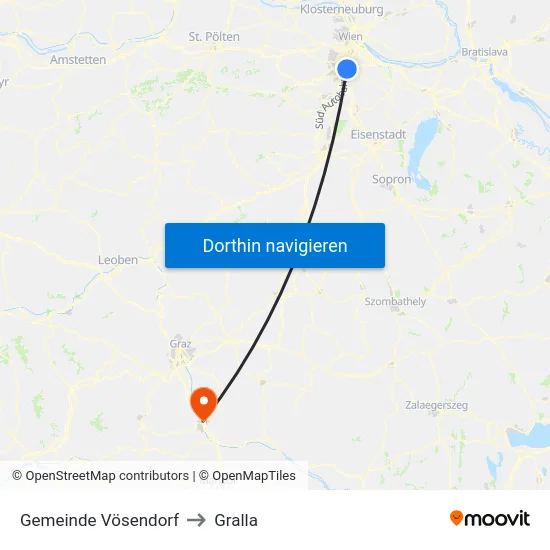 Gemeinde Vösendorf to Gralla map