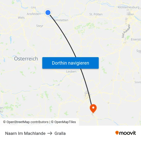 Naarn Im Machlande to Gralla map