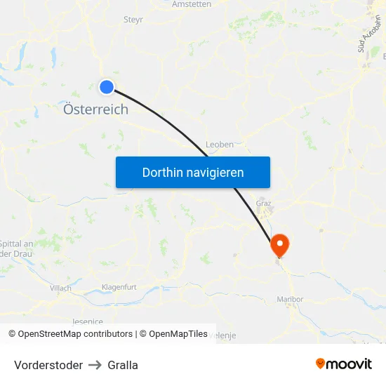 Vorderstoder to Gralla map