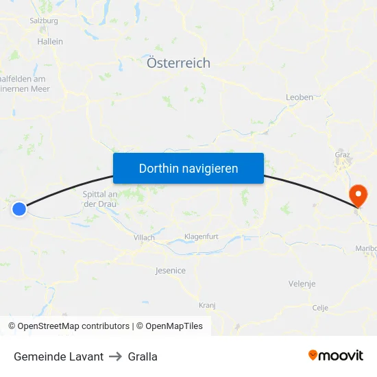 Gemeinde Lavant to Gralla map