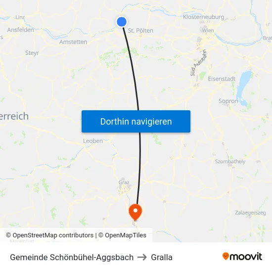 Gemeinde Schönbühel-Aggsbach to Gralla map