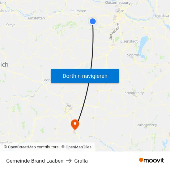 Gemeinde Brand-Laaben to Gralla map
