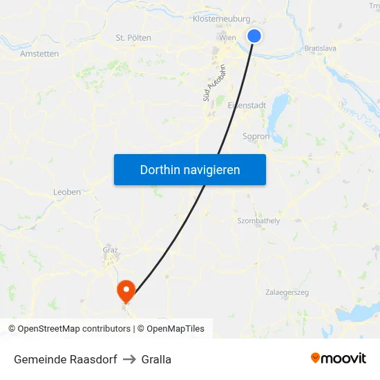 Gemeinde Raasdorf to Gralla map