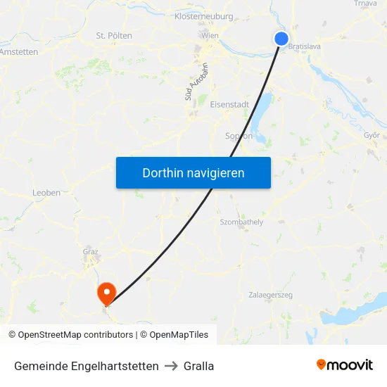 Gemeinde Engelhartstetten to Gralla map
