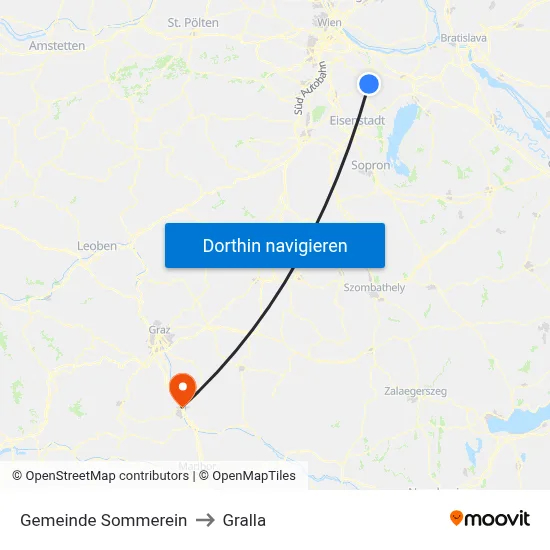 Gemeinde Sommerein to Gralla map