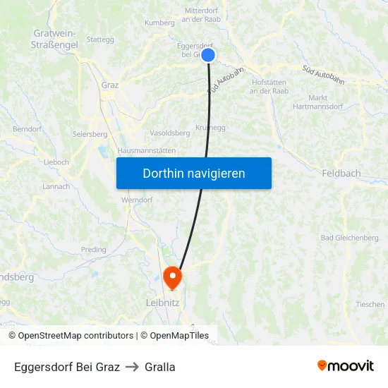 Eggersdorf Bei Graz to Gralla map