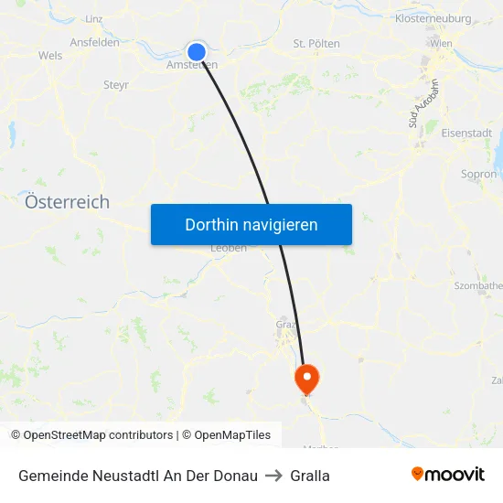 Gemeinde Neustadtl An Der Donau to Gralla map
