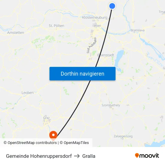 Gemeinde Hohenruppersdorf to Gralla map