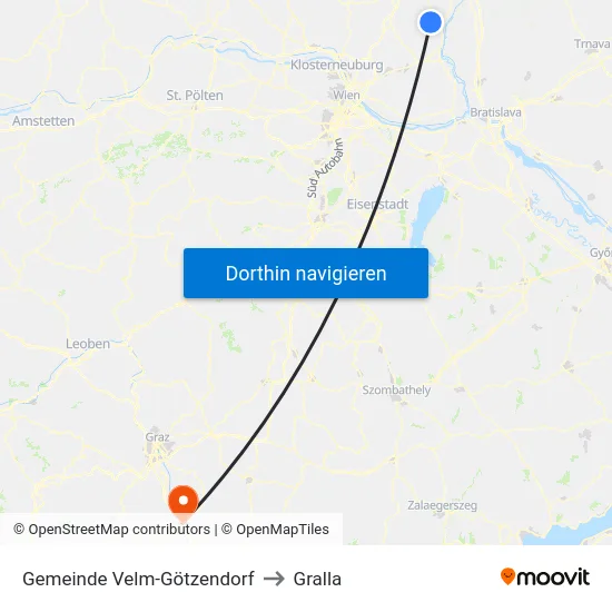 Gemeinde Velm-Götzendorf to Gralla map