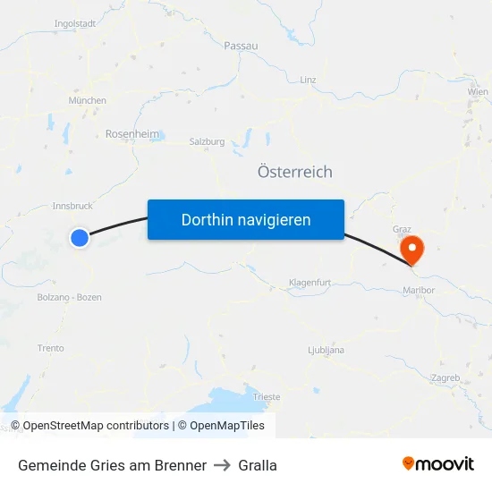 Gemeinde Gries am Brenner to Gralla map