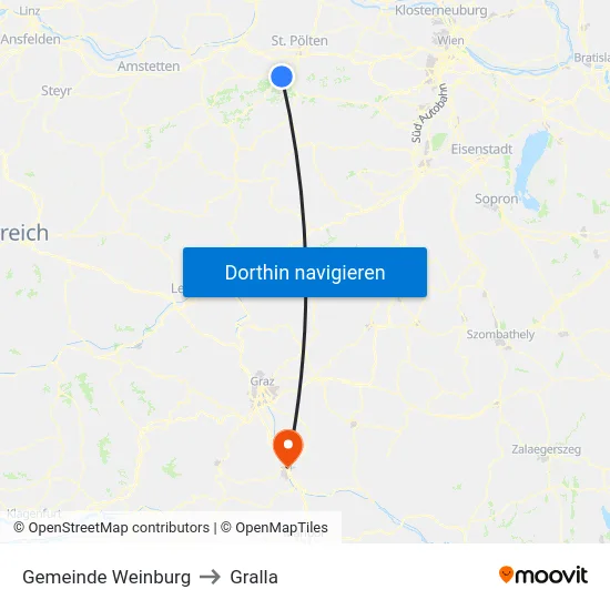 Gemeinde Weinburg to Gralla map