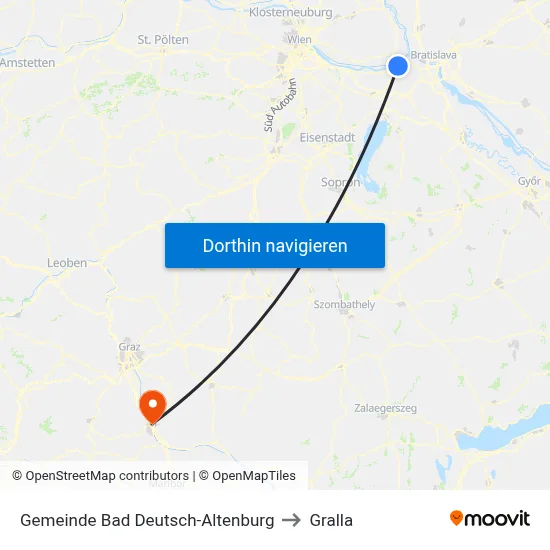 Gemeinde Bad Deutsch-Altenburg to Gralla map