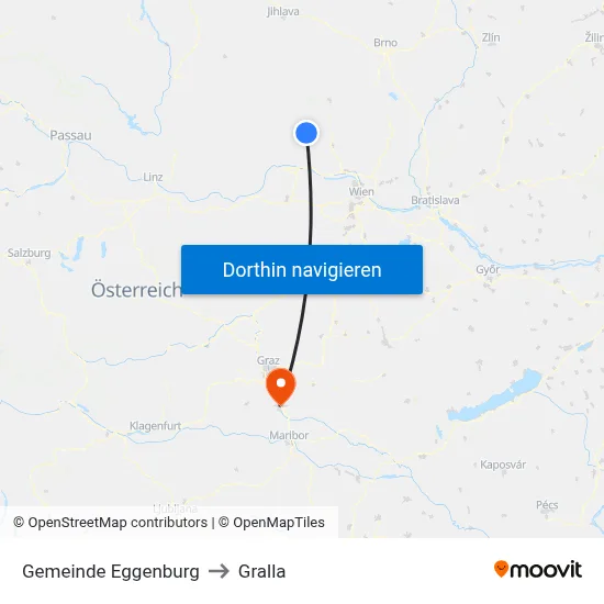Gemeinde Eggenburg to Gralla map