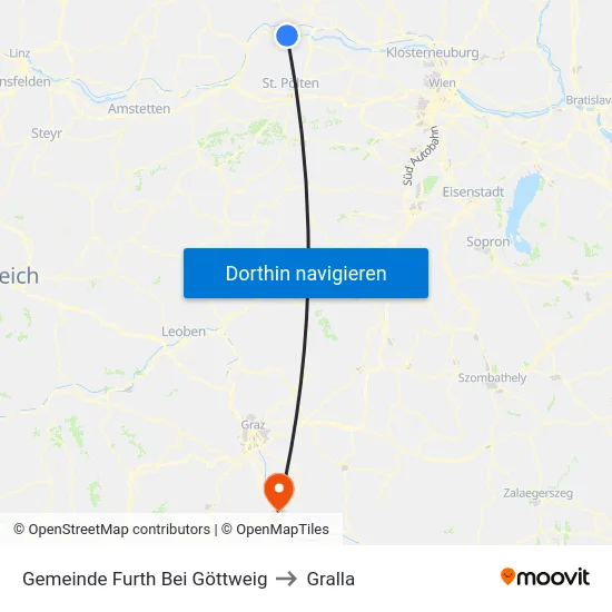 Gemeinde Furth Bei Göttweig to Gralla map