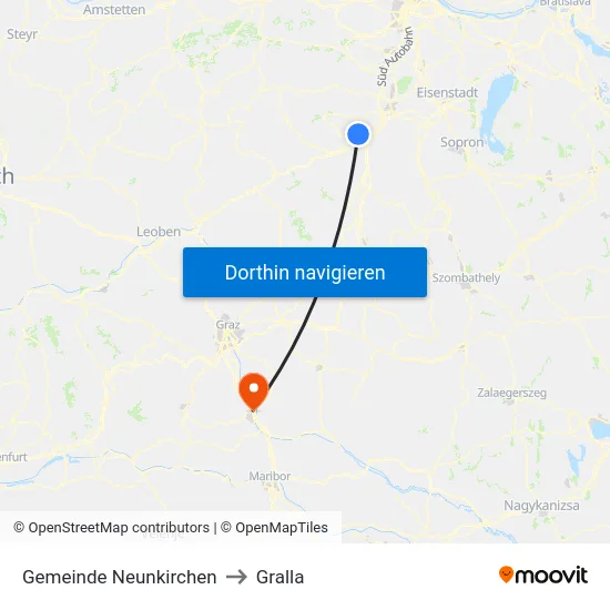 Gemeinde Neunkirchen to Gralla map