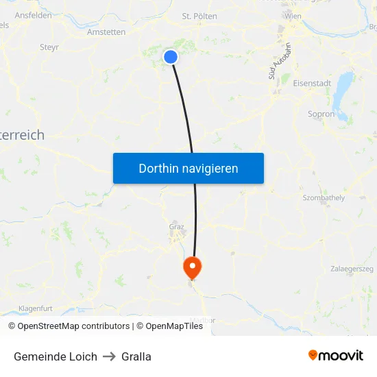 Gemeinde Loich to Gralla map