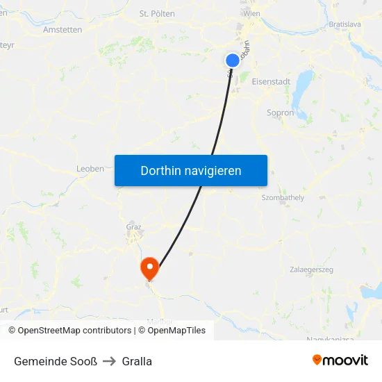 Gemeinde Sooß to Gralla map