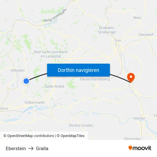 Eberstein to Gralla map
