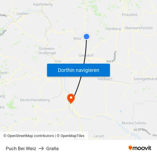 Puch Bei Weiz to Gralla map
