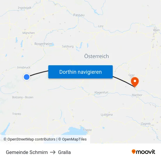 Gemeinde Schmirn to Gralla map
