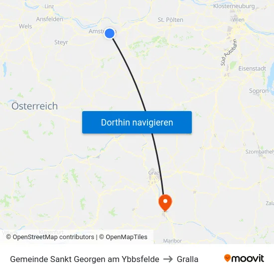 Gemeinde Sankt Georgen am Ybbsfelde to Gralla map