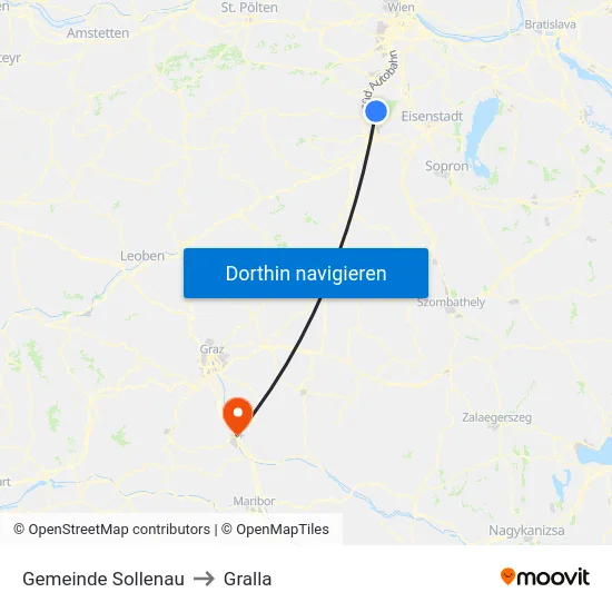 Gemeinde Sollenau to Gralla map