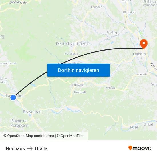 Neuhaus to Gralla map