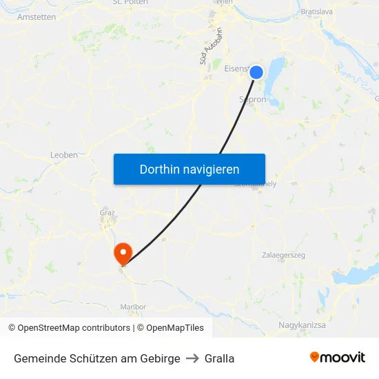 Gemeinde Schützen am Gebirge to Gralla map