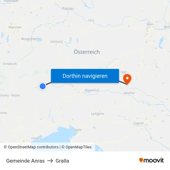 Gemeinde Anras to Gralla map