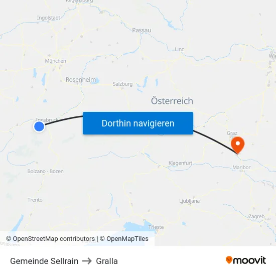 Gemeinde Sellrain to Gralla map