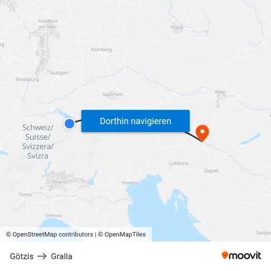 Götzis to Gralla map