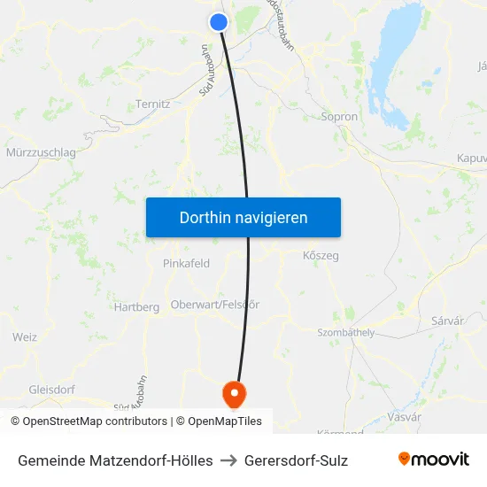Gemeinde Matzendorf-Hölles to Gerersdorf-Sulz map