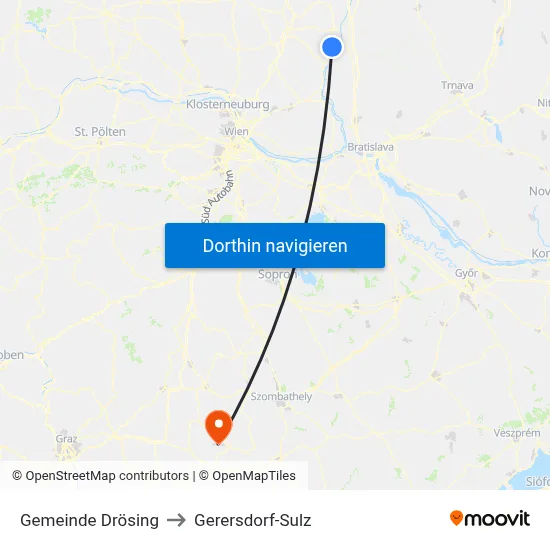 Gemeinde Drösing to Gerersdorf-Sulz map