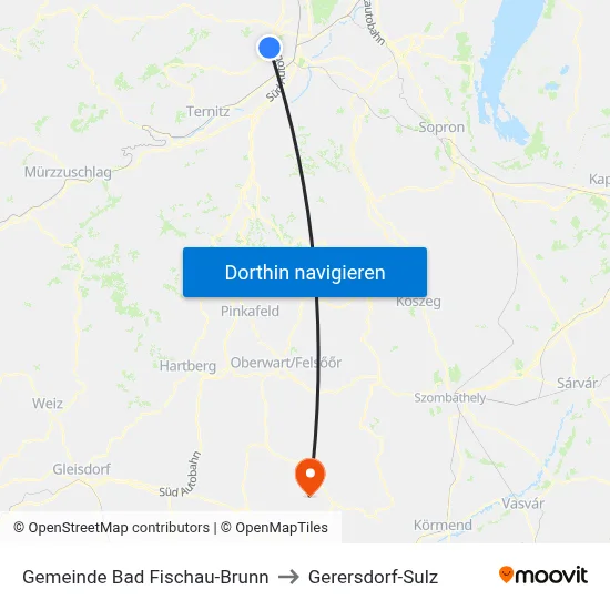 Gemeinde Bad Fischau-Brunn to Gerersdorf-Sulz map